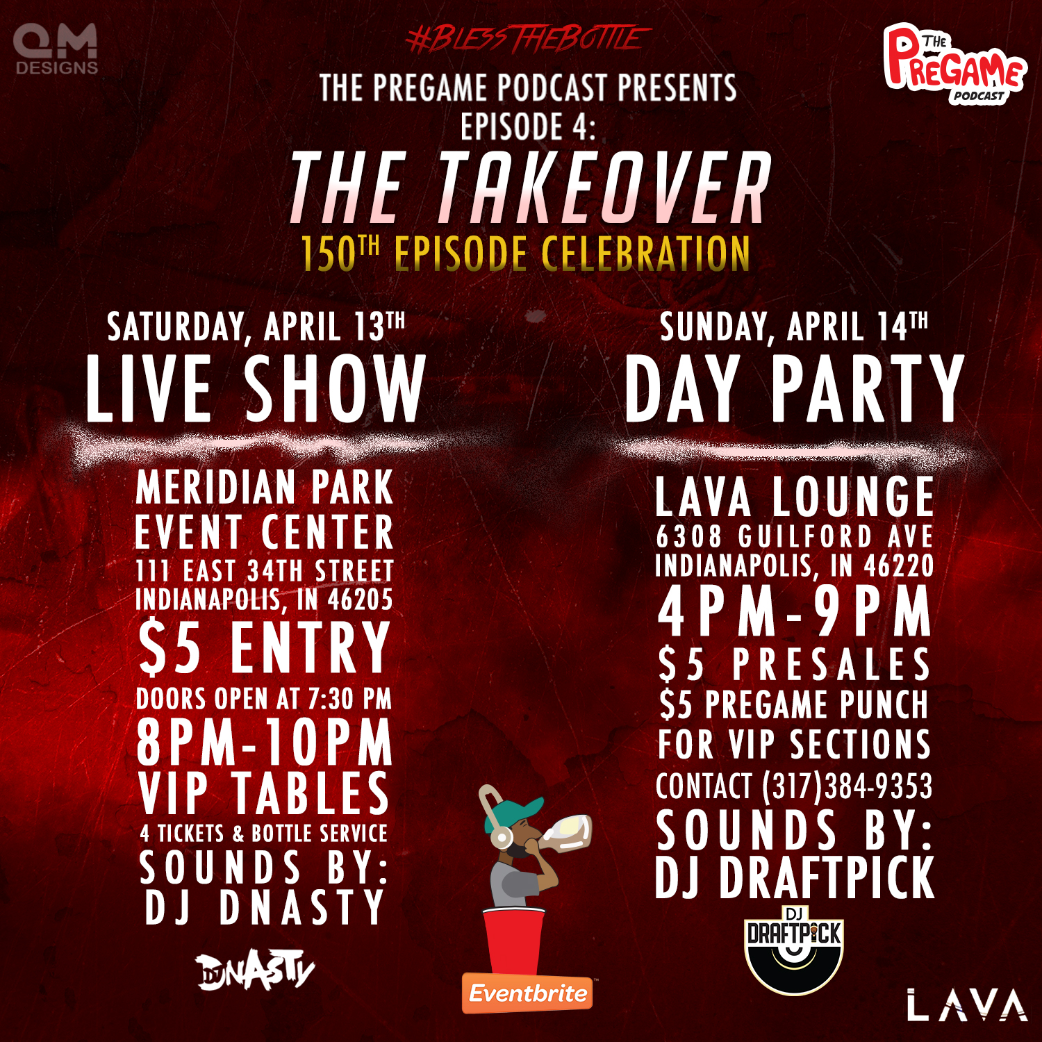 event flyer for the Pregame's Indy Takeover