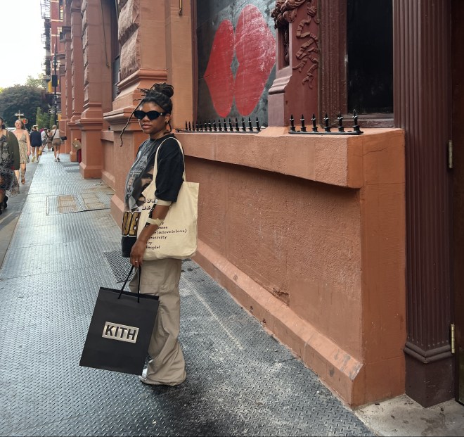 woman posing in soho